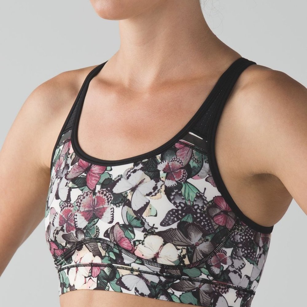 Lululemon Sweaty Or Not Bra II So Fly Butterfly SIZE 4